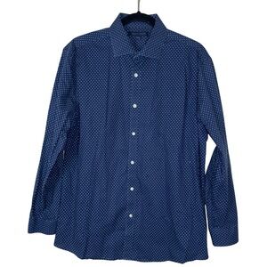 Tommy Hilfiger Slim Fit Navy Cotton LS Button Down Shirt Size 16.5/32-33‎ (M)
